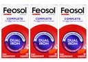 Feosol Bifera HIP & PIC Suplemento de Ferro, Completa - 30 Caplets, Embalagem de 3