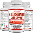 Sangue Circulação e Veína Suplemento de Suporte, 90 Caps, Ajuda com Aranha e Varicosas Veias, Apoia Vasos, Perna e Saúde Cardiovascular com Niacin, Ginger, Cayenne Pepper