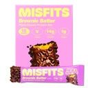 Misfits Vegan Protein Bars, Brownie Batter - Updated Recipe - Planta com base, Baixo açúcar e carboidratos, Snacks de alta fibra