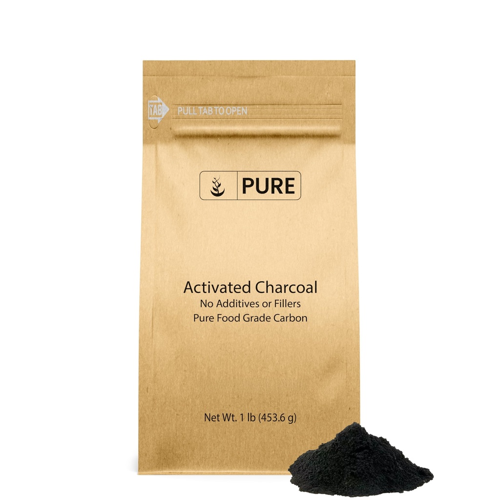 Puro Ingredientes originais carvão ativado (1lb) Carbono ativado, Vegan, Não-GMO