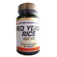 Moinho de vento Red Yeast Rice 600 mg Tabs, 60 ct
