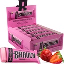 Braven Bar Barras de energia de morango (1.59 oz, pacote de 20) – Mastigação de energia com 5g de proteína – Lanches de energia on-the-go para corrida, caminhada e esportes - Lanches sem glúten para energia sustentada