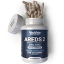 Sem zinco AREDS 2 Vitaminas Oculares - Vitaminas Oculares Sem zinco - Zeaxanthin Plus Vitaminas Oculares Lutein - VCaps Sem soja - Sem zinco e cobre