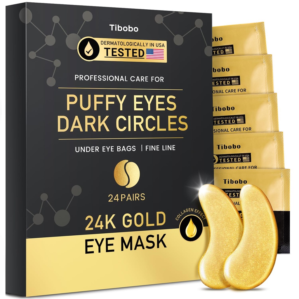 Sob patches de olhos (24 pares) - Máscaras de olhos de ouro 24K Enriquecidos com Colágeno Abundante