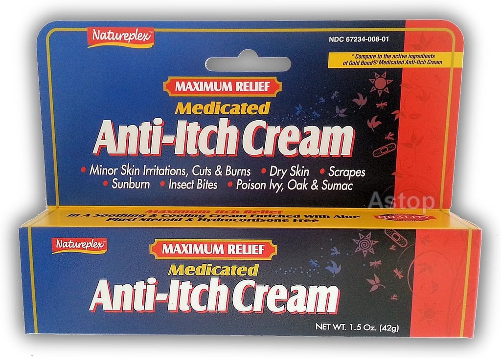 Creme anti-Itch medicado de alívio máximo
