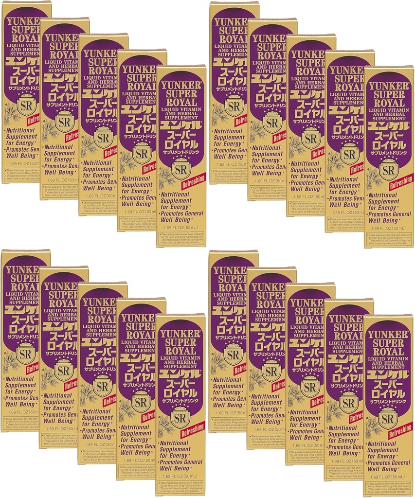 Super Real, Vitamina Líquida e Suplemento de Ervas, Suplementos de Ervas Nergia, Aumento de Energia de Ervas, Reduz Fadiga Física e Cansaço, 1,69 Fl oz, Made in Japan (Pack of 20)