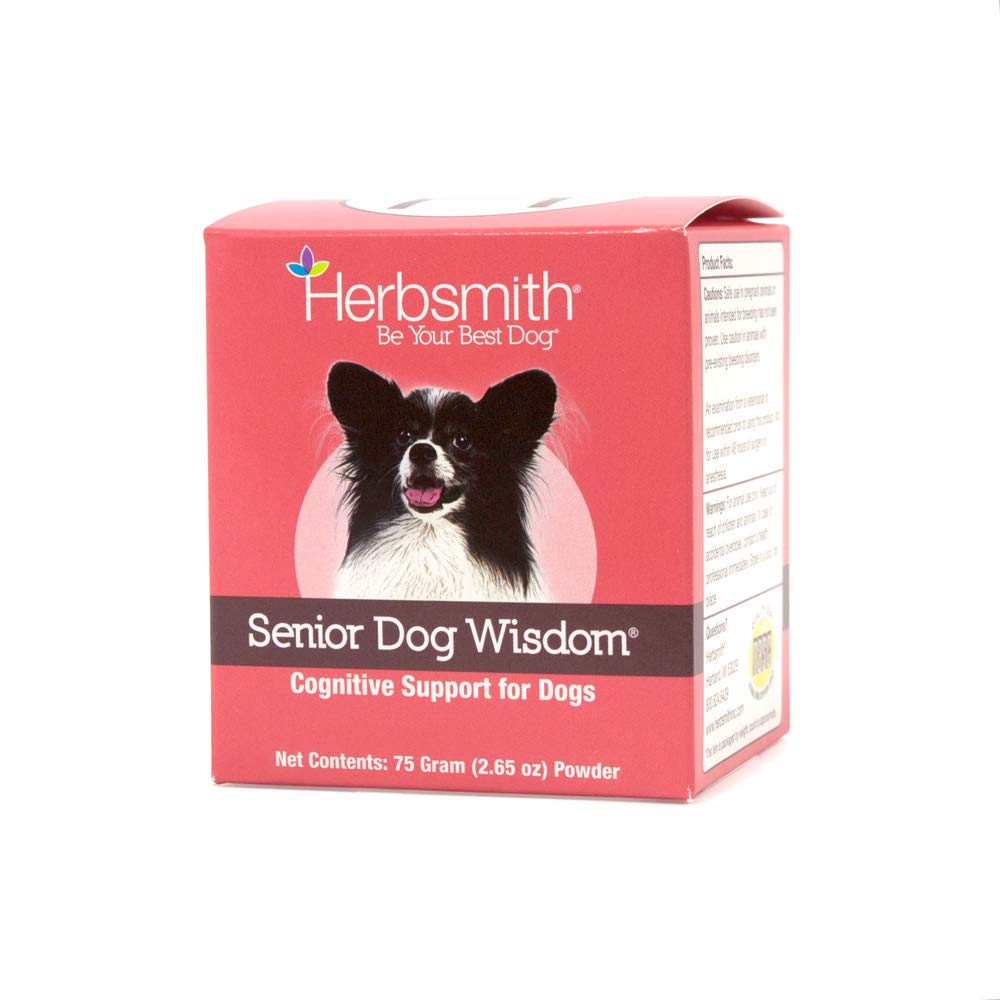 Herbsmith Senior Dog Wisdom – Dog Dementia Supplement – DHA para a saúde do cérebro do cão sênior - Senior Supplement para cães- 75g
