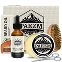 Kit de novilho de barba de 5 peças para homens, incluindo todo o óleo de barba natural, bálsamo de barba com cheiro a laranja doce, pente, tesouras, saco de armazenamento, cuidados de barba definido Natal aniversário Dia do pai presente para ele