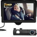 Câmera do carro do bebê, HD Display espelho do carro do bebê com recurso de visão noturna, câmera do carro do bebê de 4,3 polegadas com visão clara do monitor, câmera traseira do banco de trás encarando cada movimento do bebê
