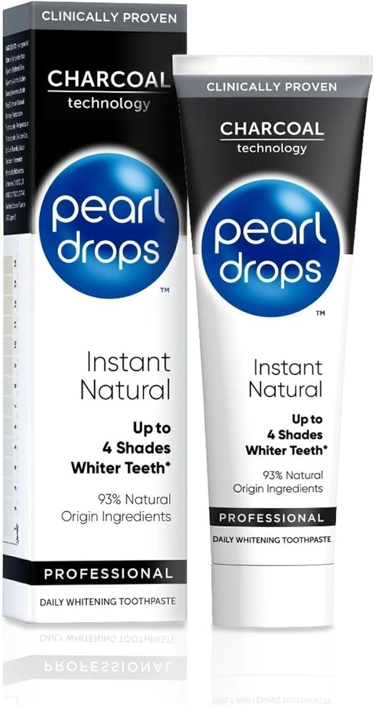 Pearl Drops instantâneo natural branco ativado Charcol 75ml