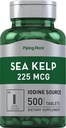 Piping Rock Sea Kelp Supplements / 225mcg / 500 comprimidos / Não-GMO, sem glúten
