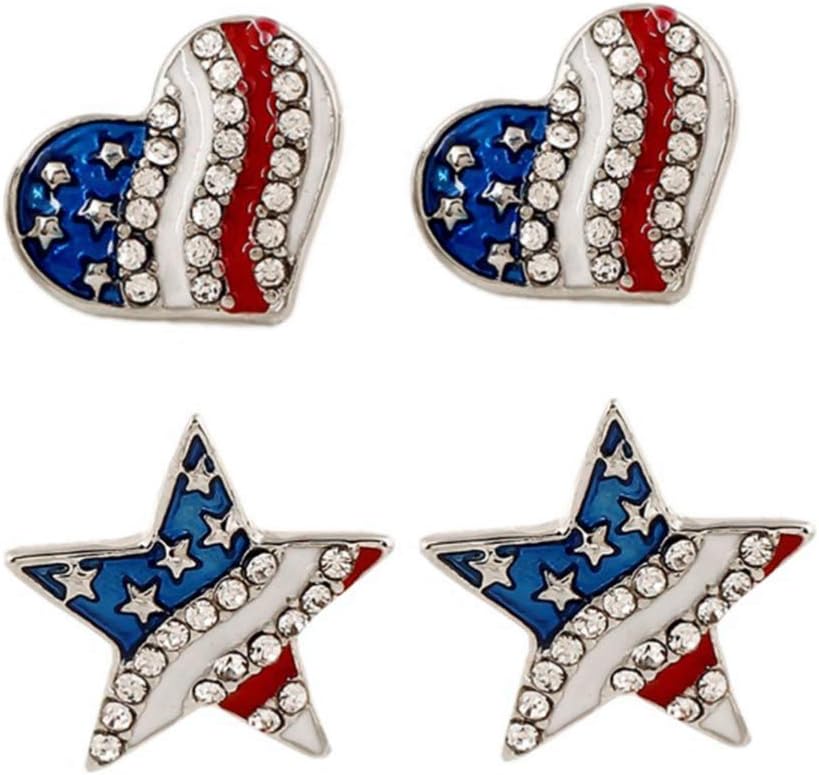 Brincos Patrióticos PrettyzoOM bandeira americana Eardrop para mulheres Jóias Eardrop leve moda partido acessório