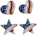 Brincos Patrióticos PrettyzoOM bandeira americana Eardrop para mulheres Jóias Eardrop leve moda partido acessório