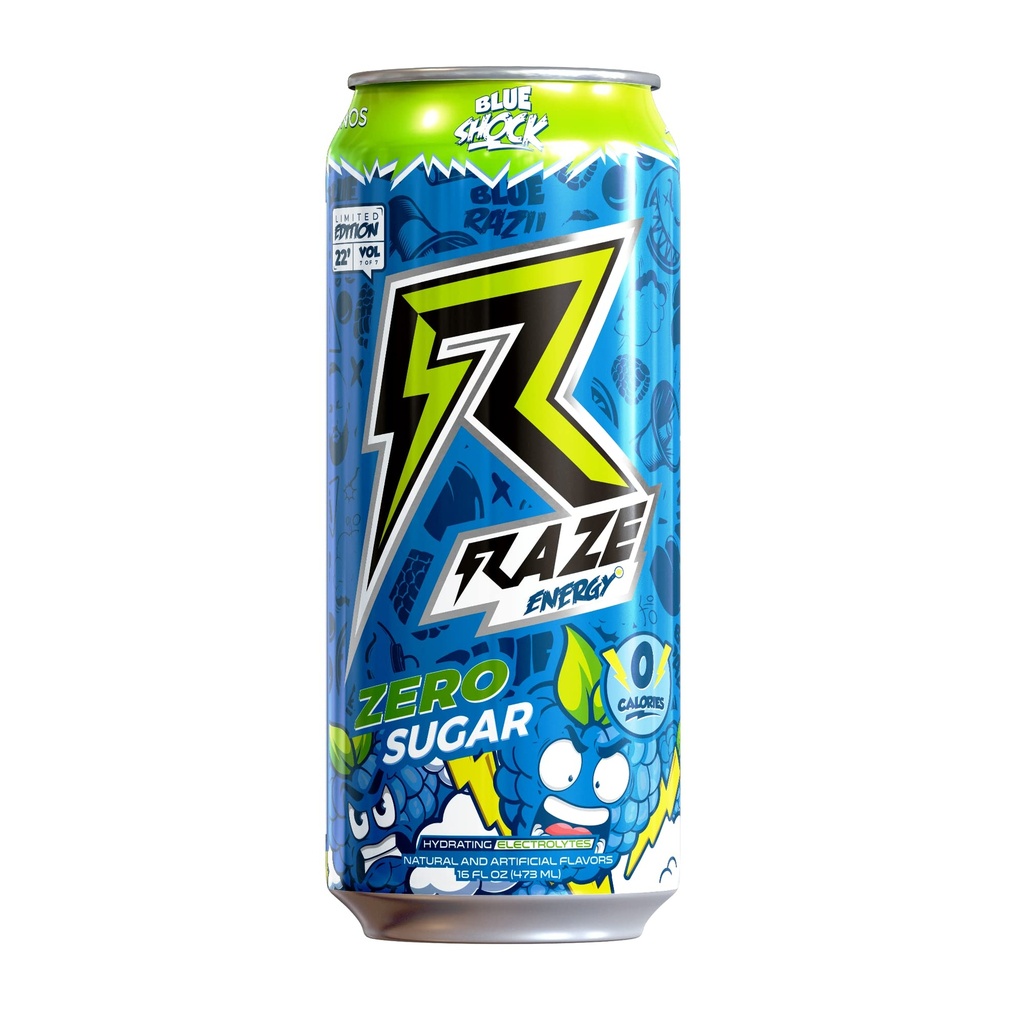 Repp Sports Raze latas de bebida energética (choque azul)