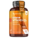 WeightWorld Vegan Vitamina D3 5000 UI - Fonte de Liquen selvagem colhida - Suplemento de vitamina D de colecalciferol biodisponível - 240 comprimidos de vitamina D3 - Gluten-Free & Allergen-Free