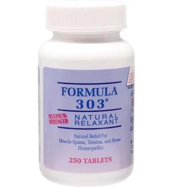 Dee Cee Labs Fórmula 303 Comprimidos relaxantes naturais, 250 Comprimidos; Relaxante natural contendo magnésio para músculos doloridos, flor de paixão e raiz valeriana
