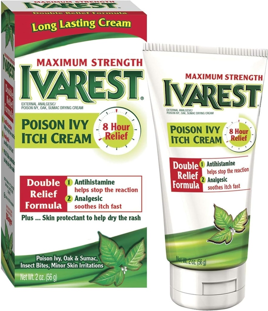 Ivarest 8 horas de força máxima Anti - Comichão Creme - 2 Oz/Pack, 2 Pack