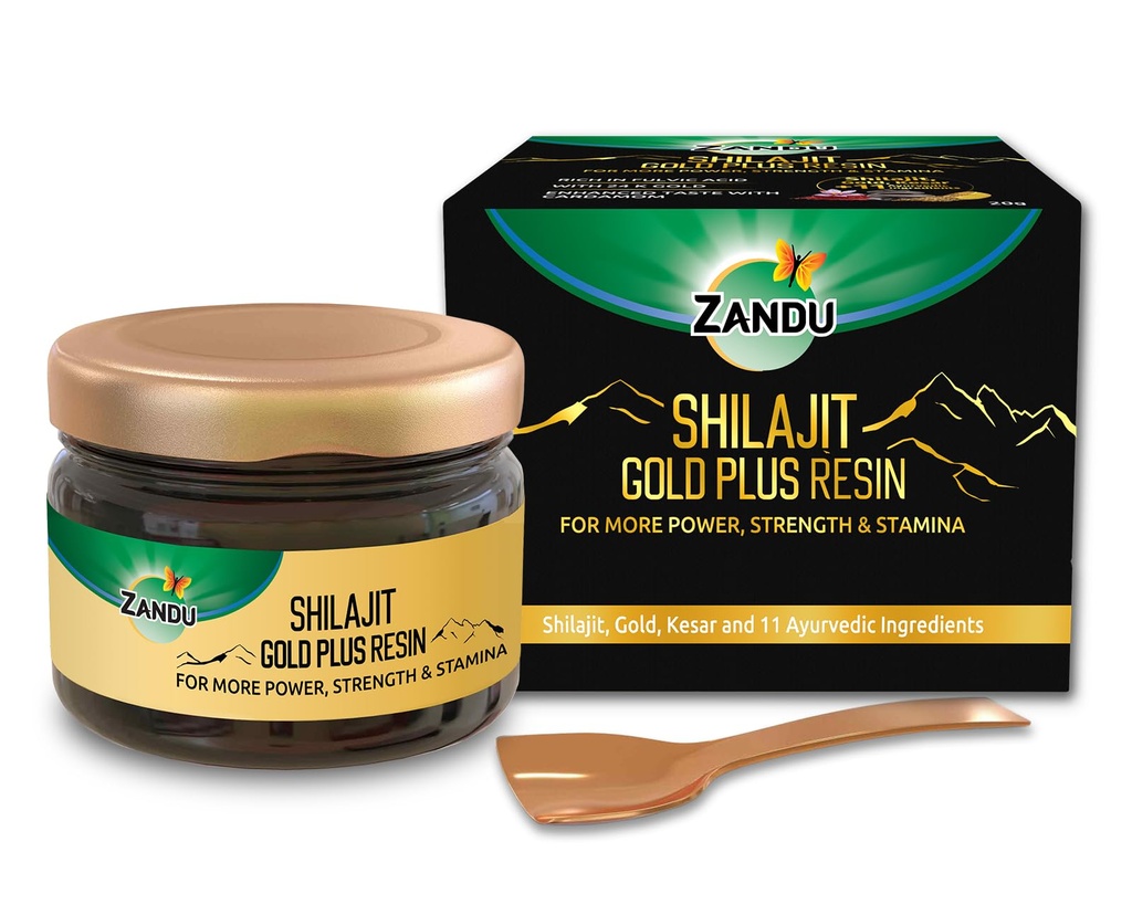 Zandu Himalayan Shilajit Resin (Suplemento Baseado em Planta Natural para Energia, Força e Desempenho Físico) Suporta Estilo de Vida Ativo e Vitalidade (0,71 Oz (20g)