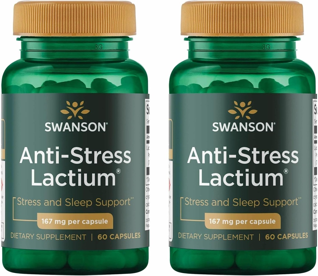 Fórmula antiestresse feminina Swanson (Lactium) - Ajuda a combater o estresse, promove o relaxamento e o apoio ao sono - (60 cápsulas, 167mg) 1 pacote (2 pacote)