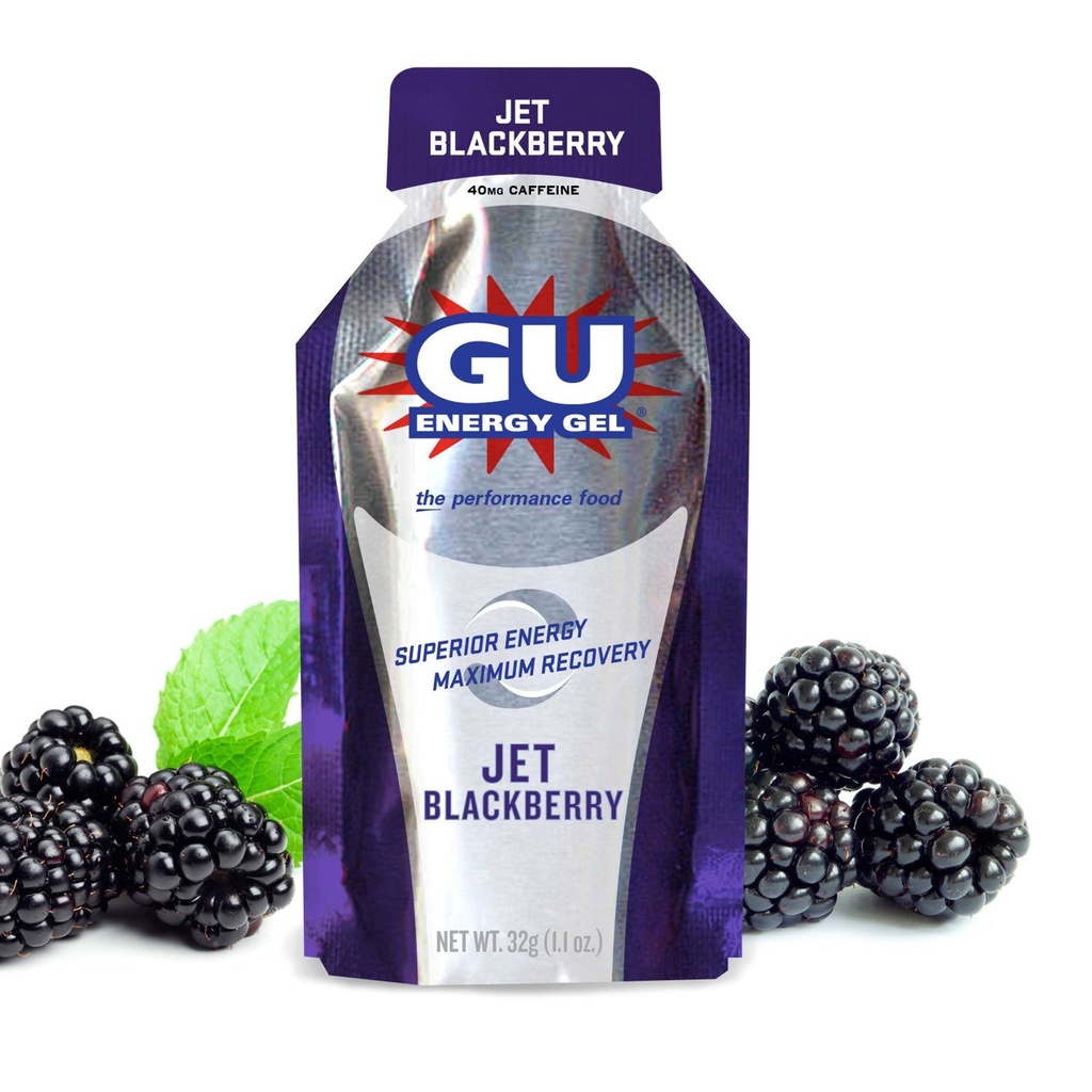 GU Energy Original Sports Nutrition Energy Gel, Jet BlackBerry, 8 Conde