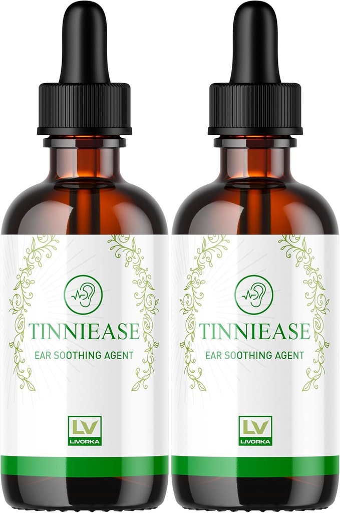 LIVORKA (2 embalagem) gotas de Tinniease, gotas de Tinniease para suporte auditivo, gotas de Tinni Ease, gotas de Tinniease, 2 garrafas para 60 dias