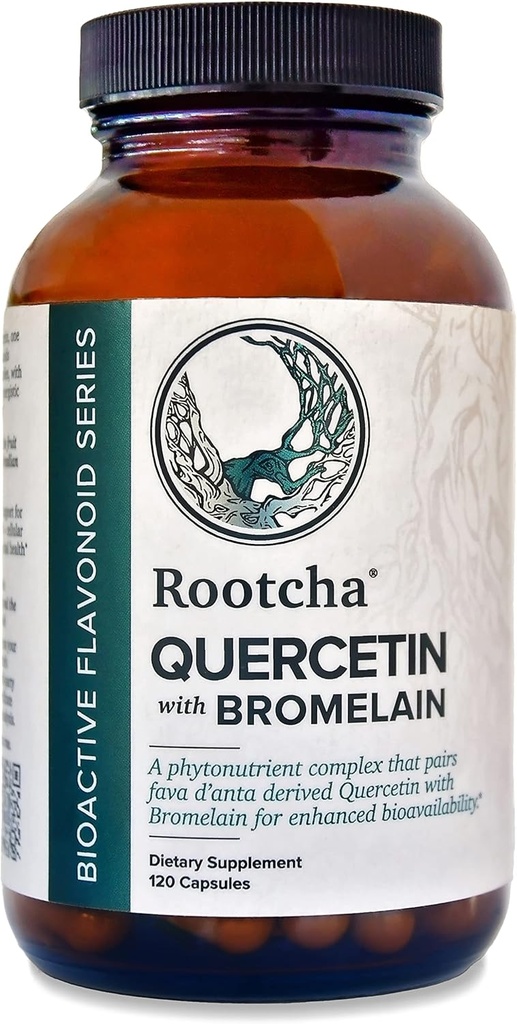 Quercetina com bromelaína - Fava d'anta bioativa Derived Quercetina com 2400 GDU/g Bromelaína 120 Cápsulas