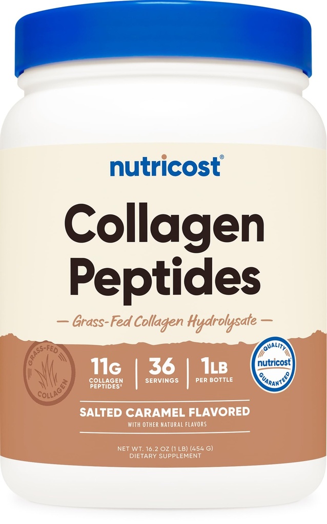 Peptídeos de Colágeno Nutrico Pó 1LB (454 G) (Carmel salgado) - Hidrolisado de Colágeno Bovinos Feita a Grama