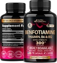 Benfotiamina 300 mg - Suporte Nervo, Energia e Metabolismo Suporte - Suplemento Benfotiamina Vitamina B1 - Altamente Biodisponível e Absorvível - com tiamina, vitamina B12 & B6 - 90 Cápsulas