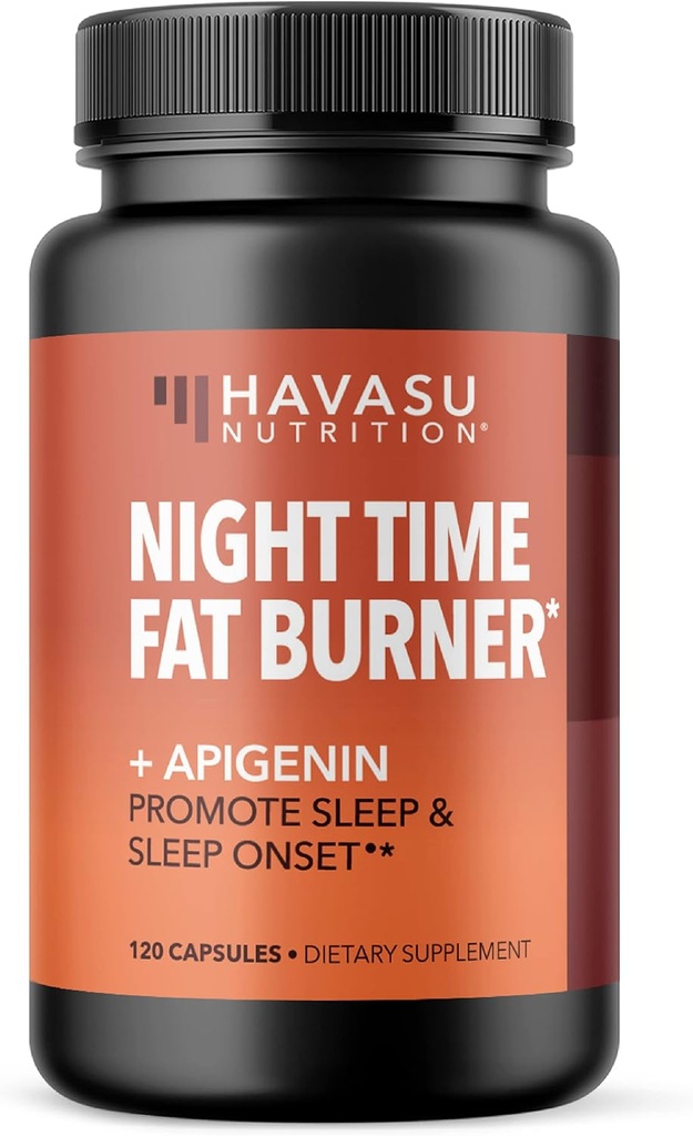 NUTRIÇÃO HAVASU NUTRITION Night Time Fat Burner + Apigenin, 120ct