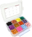 Caixa de 12 compartimentos grande comprimido com selo hermético - Silicone Junta impermeável Med Box com mapa de medicação (12 compartimento, 1 pacote)