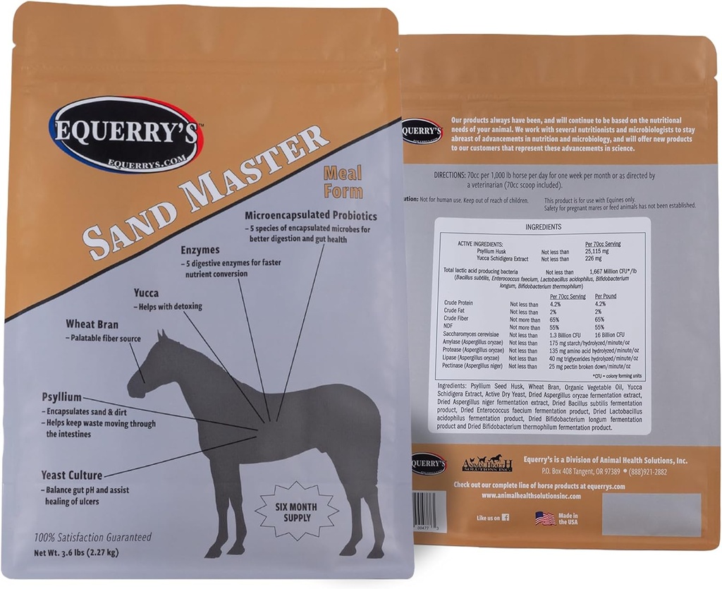 Exerry's Sand Master Horse Supplement - Suporta remoção de areia e saúde digestiva geral para cavalos .6lb