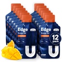 UCAN Edge Energy Gel Shots, Mango Laranja (12, 2 pacotes de onça) para correr, Treinamento, Treino, Fitness, Ciclismo, Crossfit, Sugar-Free, Vegan, & Keto Friendly Energia