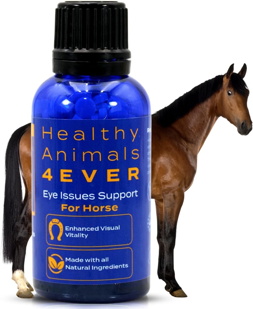 HA4E - Apoio à saúde dos olhos dos cavalos - Mantém níveis minerais normais para olhos saudáveis - Suplemento homeopático natural altamente eficaz - 300 Comprimidos
