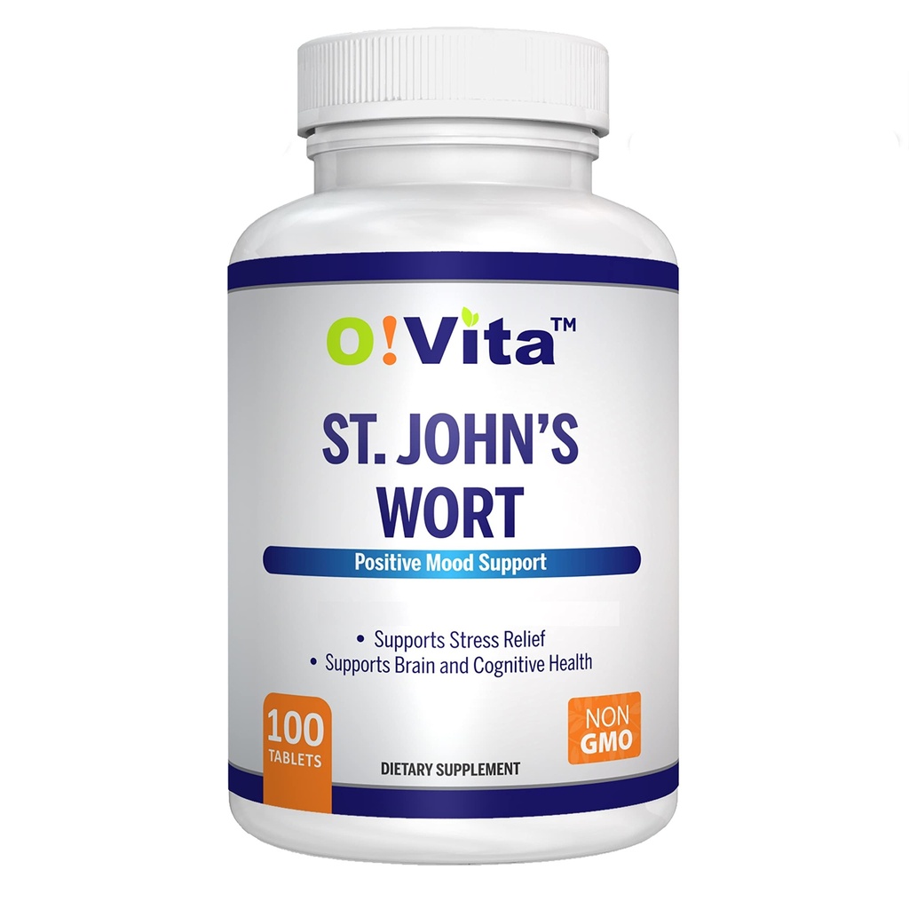 Erva de São João 500mg (Tablets), Formulação de ervas, Vegan, Não-GMO, Até 100 dias de fornecimento
