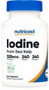 Iodo de nutricosto (Iodo natural de Sea Kelp) 325mcg, 240 comprimidos - Não-GMO, sem glúten