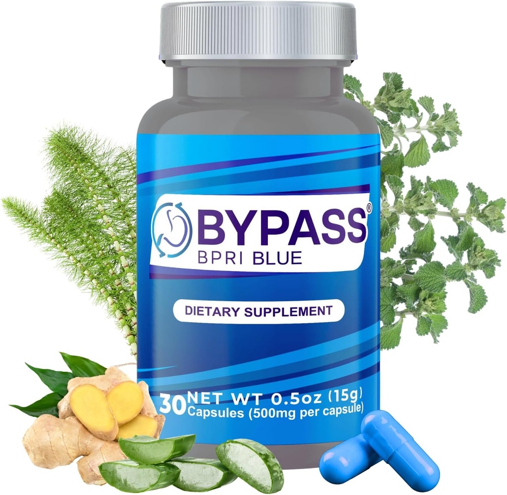 YERBERO Bypass BPRI Blue - Próximo Passo na Série BPRI - 30 Caps - Com Aloe Vera, Ginger, Sarsaparilla Root, Chá Verde, Dandelion, Cavalo, e Mais - 500mg por cápsula.