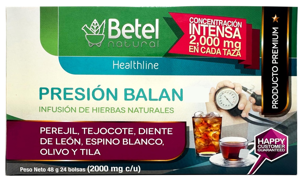 PressionBalan Tea by Betel Natural - Suporte saudável para a pressão - 24 sacos de chá