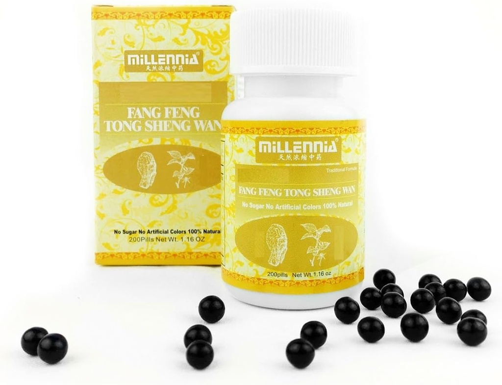MILLENNIA Herbal Supplement Pills- Fang Feng Tong Sheng Wan - 12 Frascos (200 Comprimidos/Bottle)