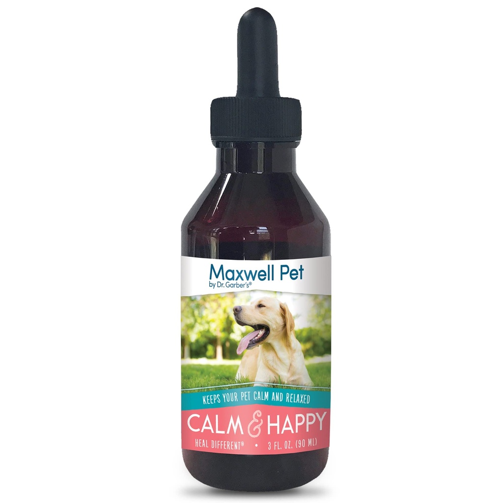 Maxwell Pet by Dr. Garber's - Calmo & Feliz □ Seguro, Tudo Natural, Remédio de Gemmoterapia para Uso Canino