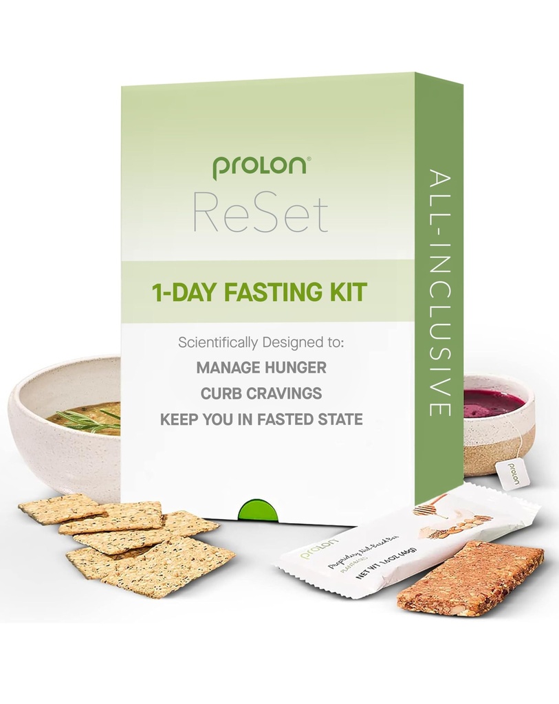 Prolon 1-Day Reset Fasting Kit □ Fast with Food Suportes saudável envelhecimento e gerenciamento de peso □ Refeições e lanches de baixo teor calórico, planta-baseado □ Desenvolvido para não quebrar seu kit rápido (1 dia)