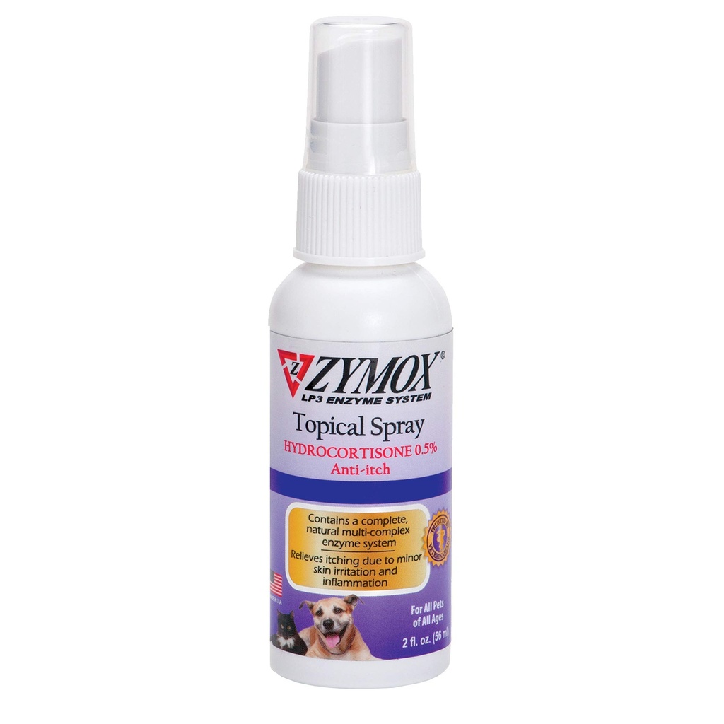 Zymox (OTC) Spray w/Hydrocortisona 0,5% , 2 Fl. Oz (Pacote de 1)