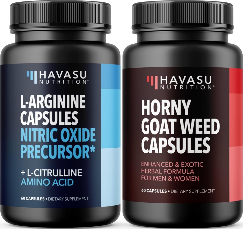 NUTRIÇÃO HAVASU Cápsulas Ervas Ervas Tesão (30 Servões) & L Arginina L Suplemento Citrulina (30 Servões)