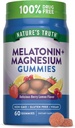 Nature's Truth Melatonin with Magnesium Gummies - 60 Count - Berry Lemon Flavor - Vegan, Non-GMO & Gluten Free Supplement
