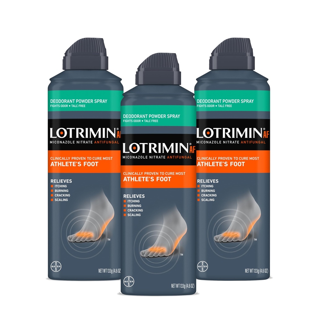Pó de Desodorante Medicado de Lotrimina com Nitrato de Miconazol 2%, 4, 6 oz (embalagem de 3)