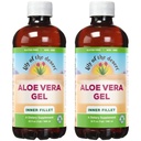 Lily Of the Desert Aloe Vera Gel - Filé interno Consistência mais espessa Aloe Vera Bebida com vitaminas naturais, Enzimas Digestivas para Gut Health, Estômago alívio, Bem-estar, Pele brilhante, 32 Oz (Pack of 2)