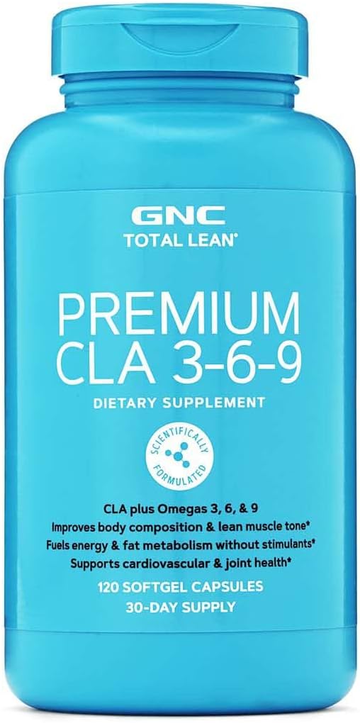 GNC Total Lean Premium CLA 3-6-9, 120 Softgels, suporta exercício e recuperação muscular