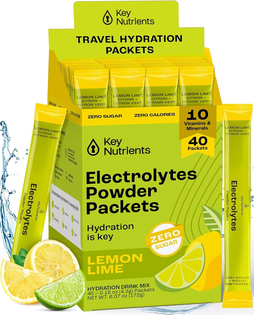 KEY NUTRIENTS eletrolytes limão limão 40 Stick Packs