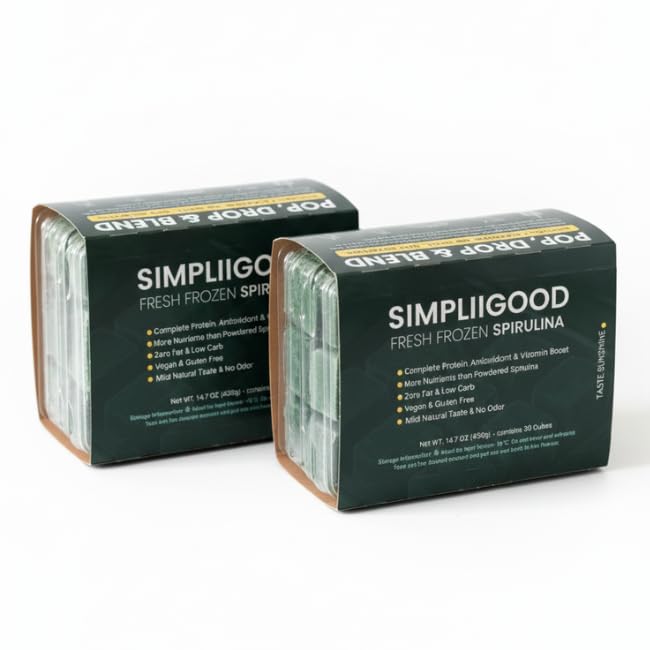 Cubos de espirulina - Alta proteína, Vitamina-Rich Superfood com sabor natural - Vegan, Poderes de espirulina Powerhouse sem glúten para smoothies - (840, Grams)