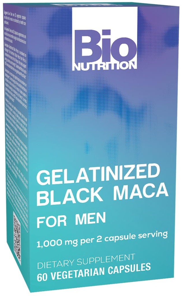 Bio Nutrition Gelatinized Black Maca 60 Cápsulas Vegetarianas