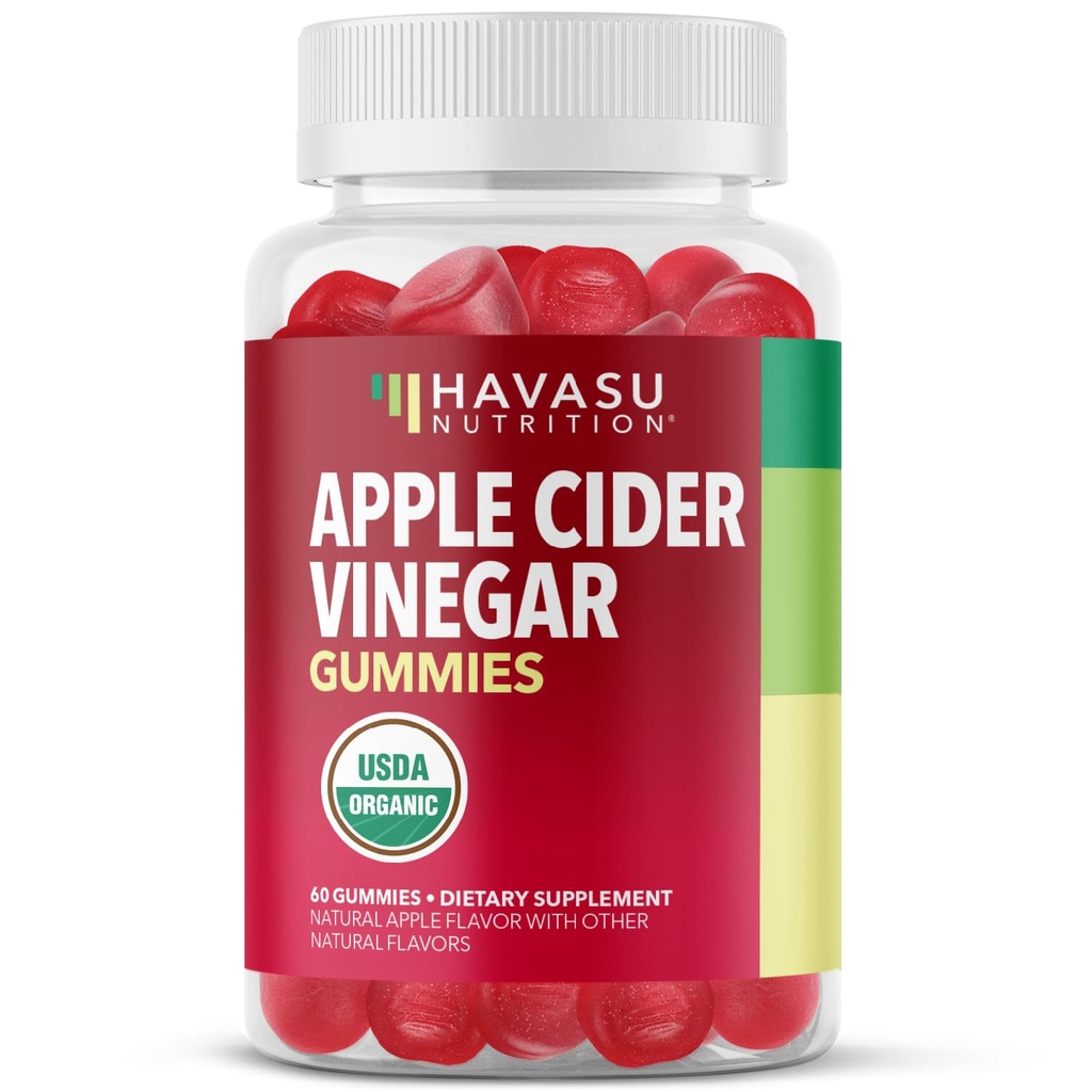 Apple Cider Vinagre Gummies - Vitaminas ACV orgânicas para a saúde digestiva, Metabolismo & Gut Support - 60 Contagem - Vegan, Não-GMO, Gluten-Free - Delicious Sabor & No Harsh Sabor - 1 mês de fornecimento